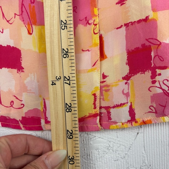 The Limited Y2K Vibrant Sunset Color Abstract Pop Art Button Up M 100% Silk - Picture 6 of 7